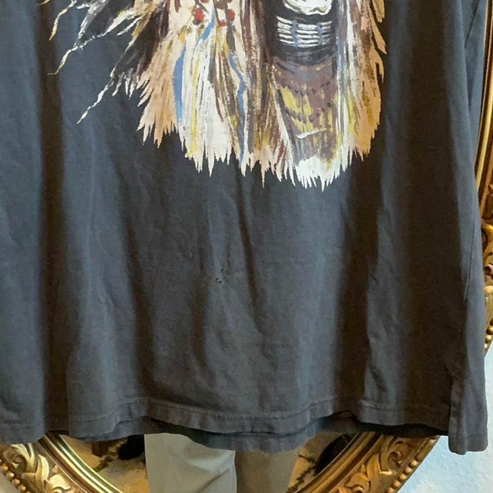 Yeezy Black Graphic Tee with Skull Headdress Print vtg - Picture 5 of 10
